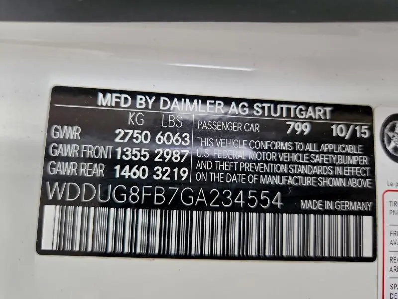 2016 MERCEDES-BENZ S 550 4MATIC  