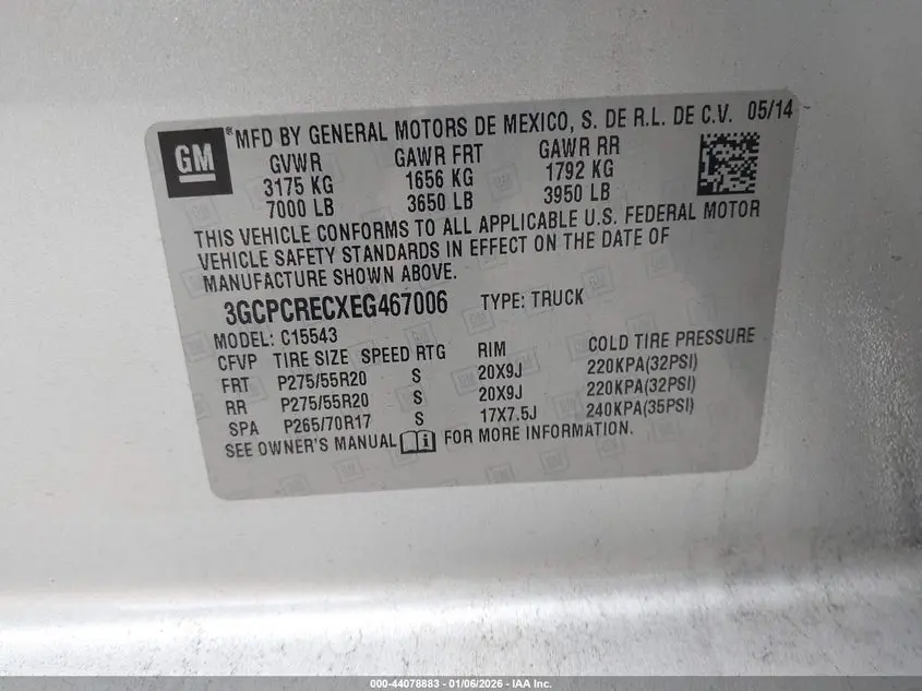 2014 CHEVROLET SILVERADO 1500 1LT