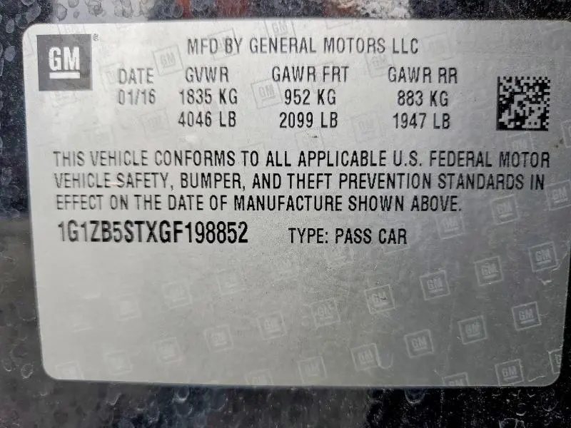 2016 CHEVROLET MALIBU LS  