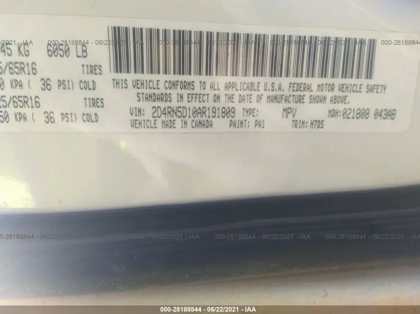 2010 DODGE GRAND CARAVAN SXT