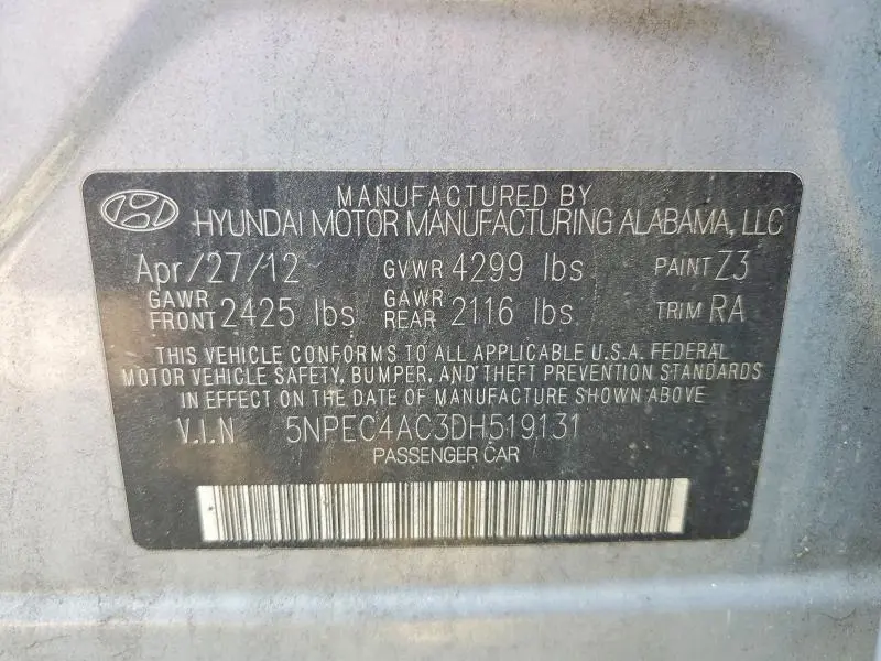 2013 HYUNDAI SONATA LIMITED  