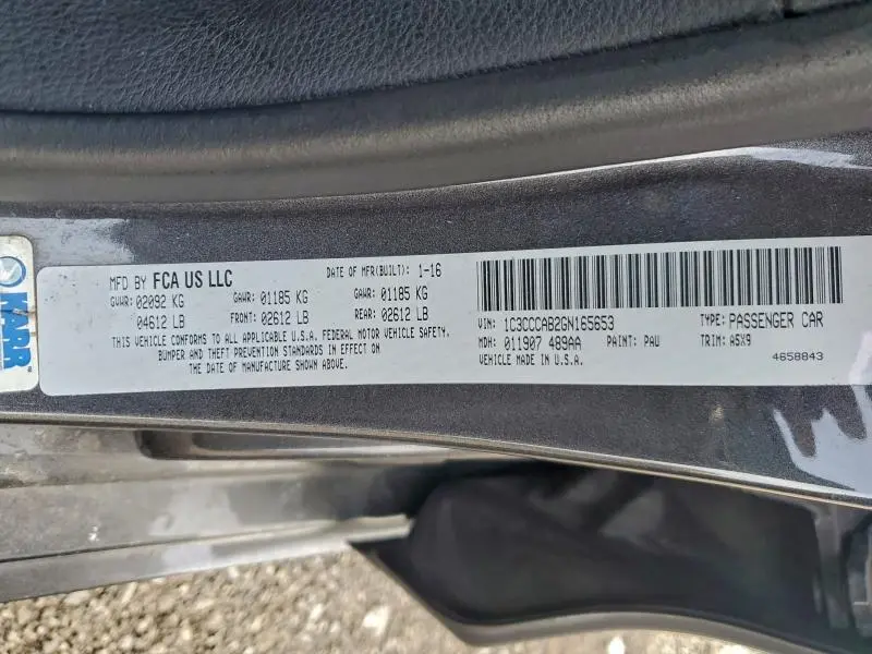 2016 CHRYSLER 200 LIMITED  