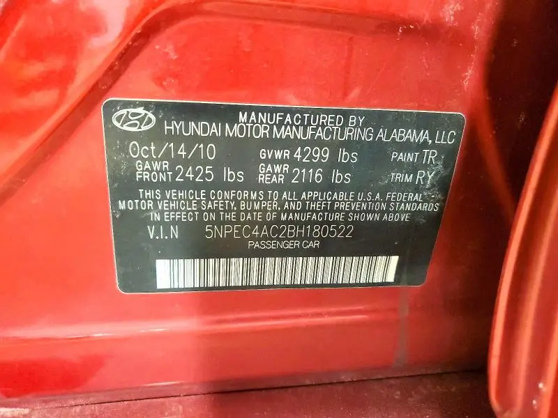 2011 HYUNDAI SONATA SE  