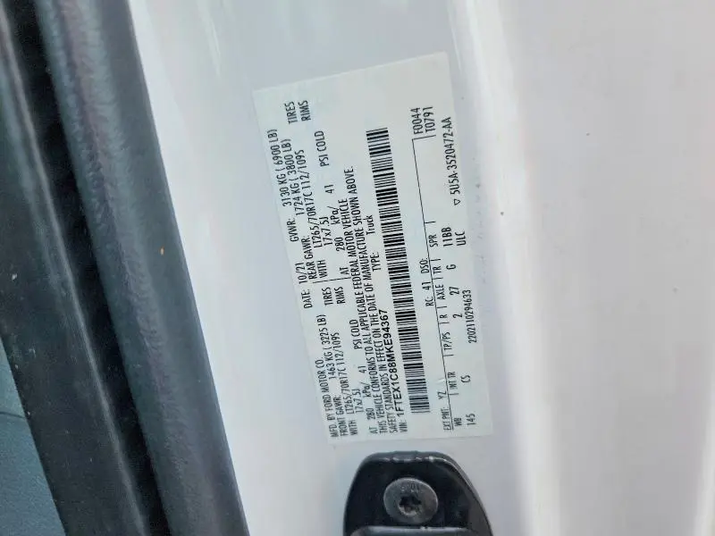 2021 FORD F150 SUPER CAB  