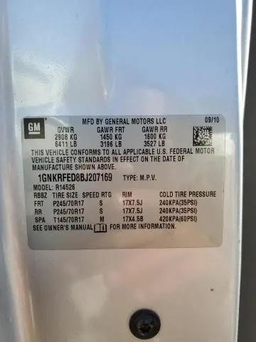 2011 CHEVROLET TRAVERSE LS  