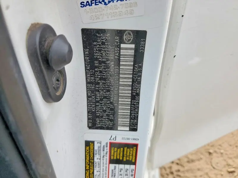 2012 TOYOTA CAMRY SE  