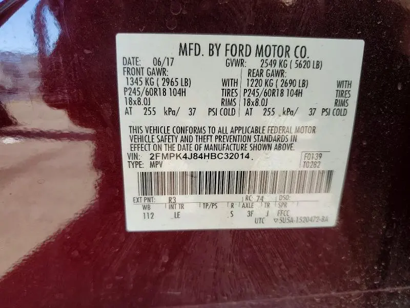 2017 FORD EDGE SEL  