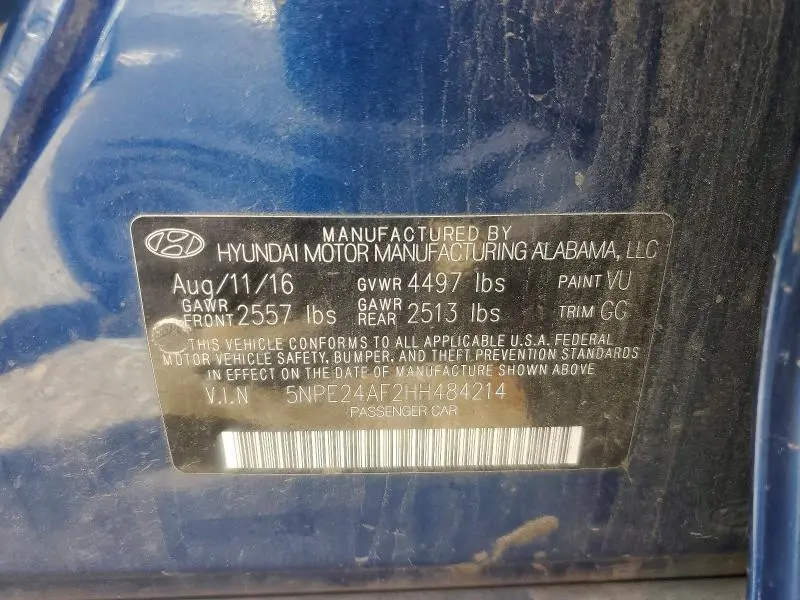 2017 HYUNDAI SONATA SE  
