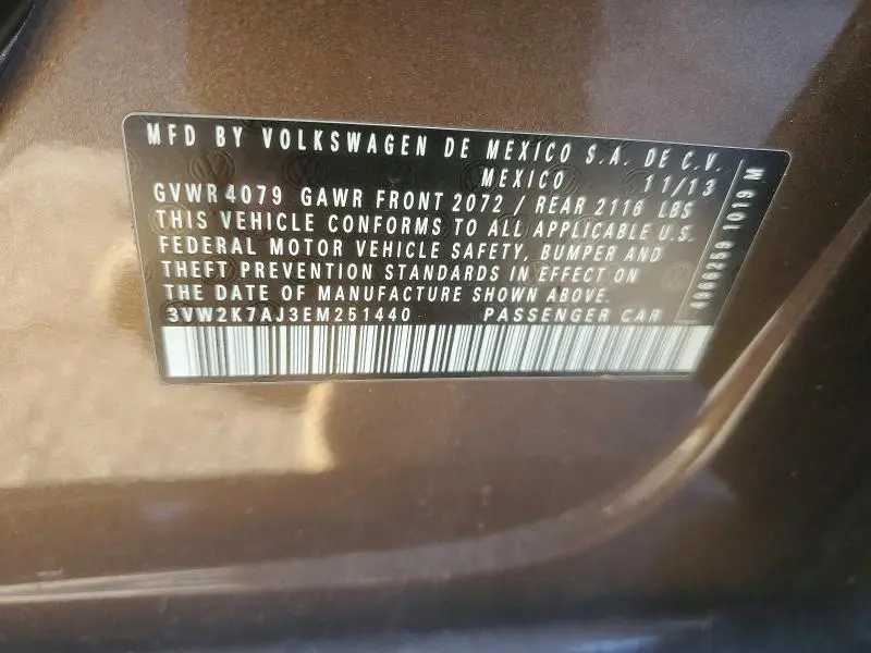 2014 VOLKSWAGEN JETTA BASE  