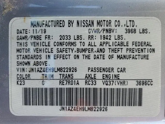 2020 NISSAN 370Z BASE  