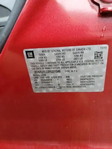 2015 CHEVROLET EQUINOX LT  