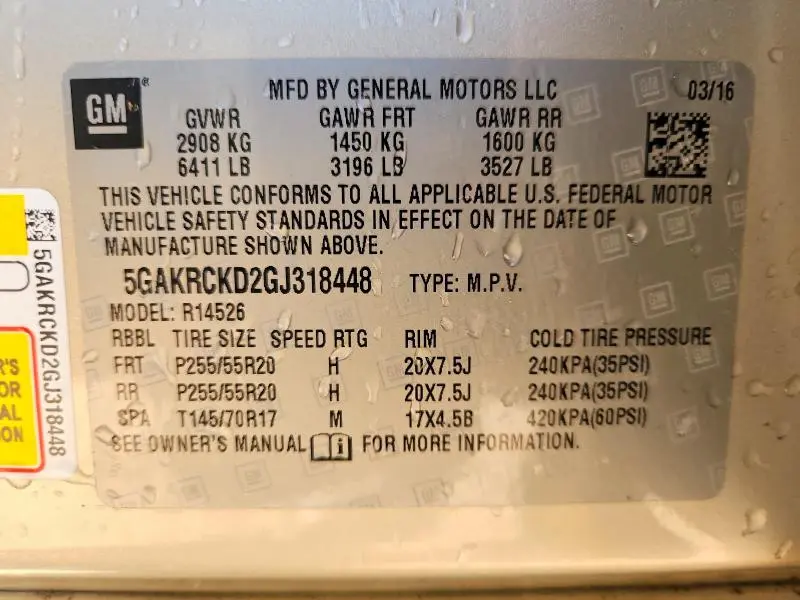 2016 BUICK ENCLAVE   