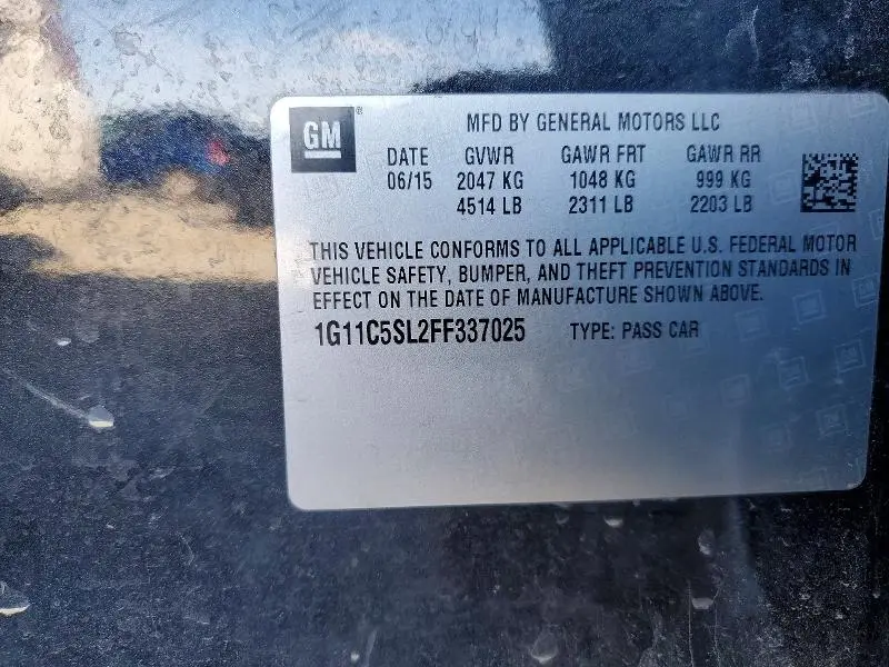 2015 CHEVROLET MALIBU 1LT  