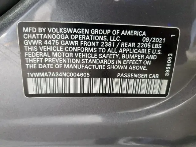 2022 VOLKSWAGEN PASSAT R-LINE  