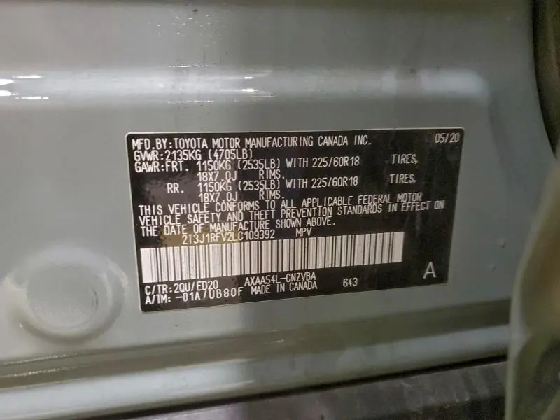 2020 TOYOTA RAV4 ADVENTURE  