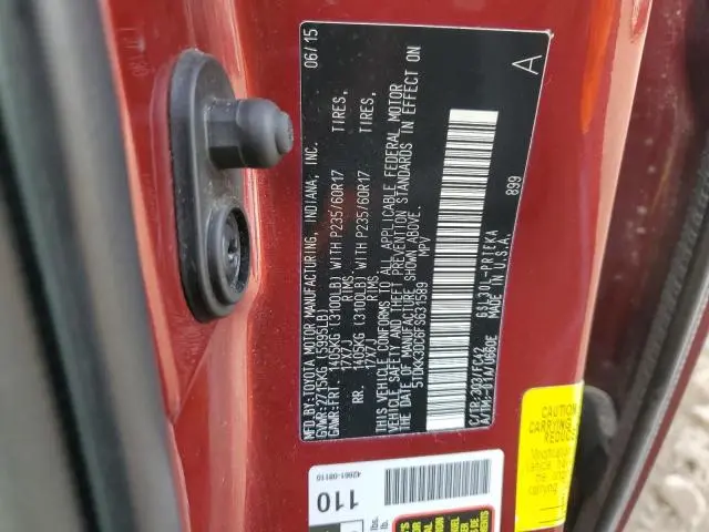 2015 TOYOTA SIENNA LE  