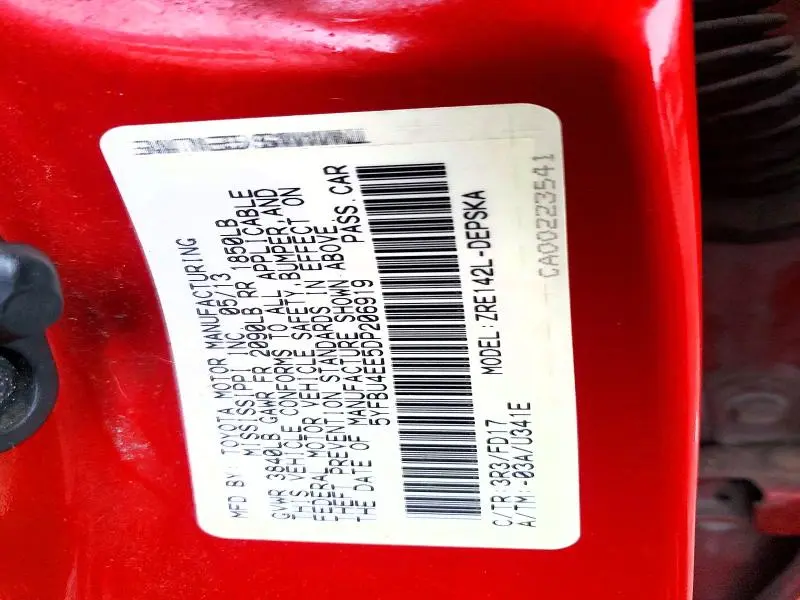 2013 TOYOTA COROLLA S  