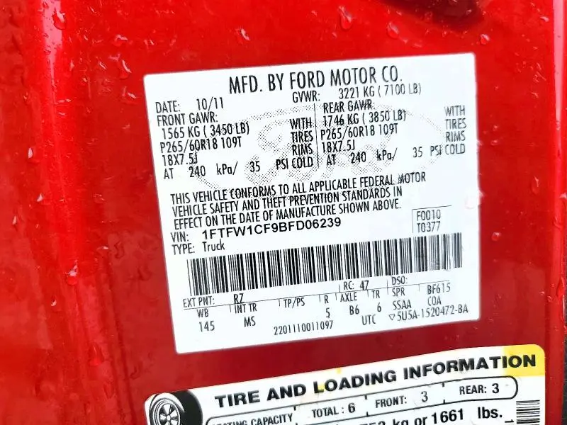 2011 FORD F150 SUPERCREW  