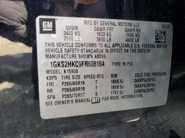 2015 GMC YUKON XL K1500 SLT  