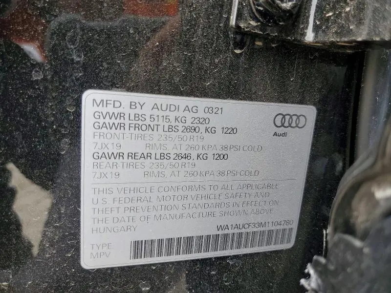 2021 AUDI Q3   