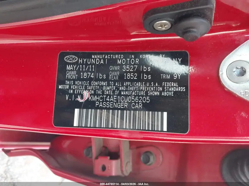2012 HYUNDAI ACCENT GLS