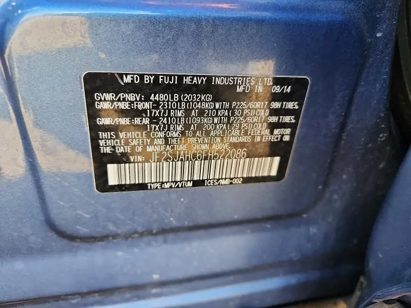 2015 SUBARU FORESTER 2.5I LIMITED  
