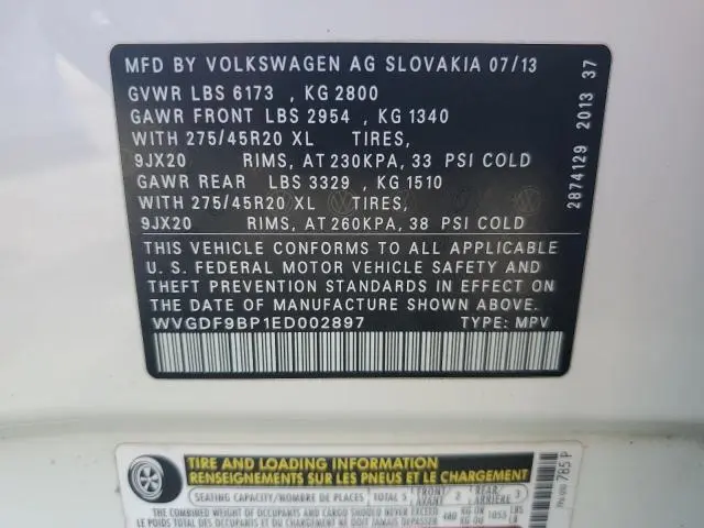 2014 VOLKSWAGEN TOUAREG V6  
