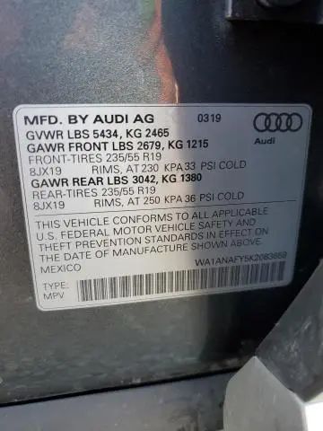 2019 AUDI Q5 PREMIUM
