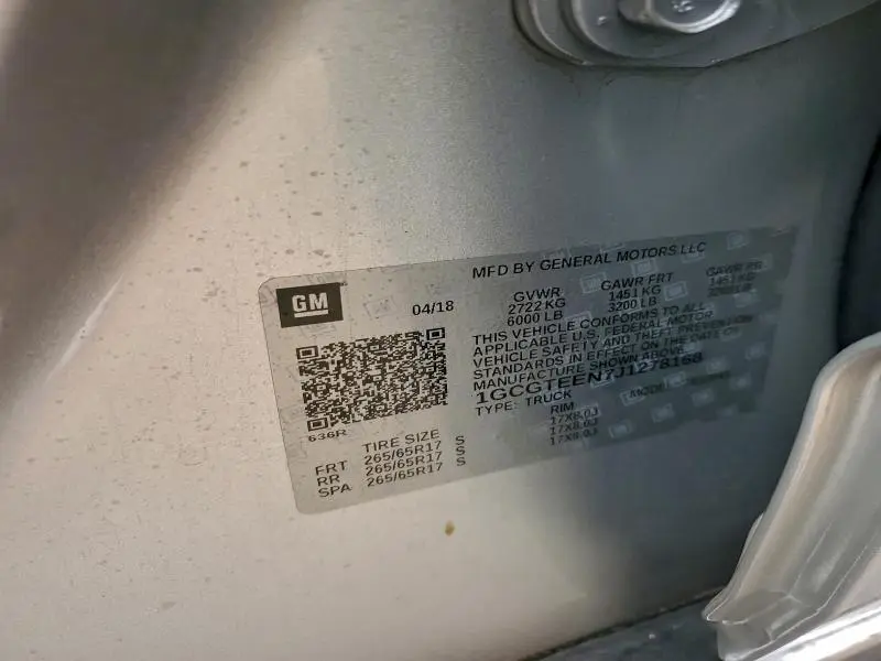 2018 CHEVROLET COLORADO ZR2  