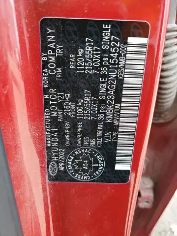2022 HYUNDAI KONA SEL  
