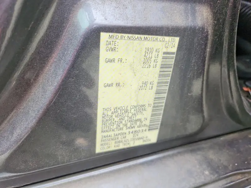 2014 NISSAN ALTIMA 2.5  