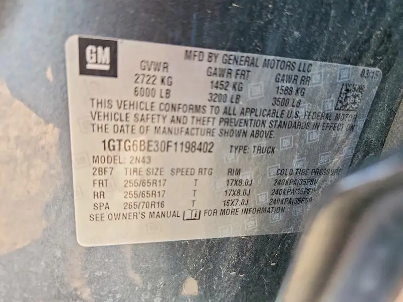 2015 GMC CANYON SLE  