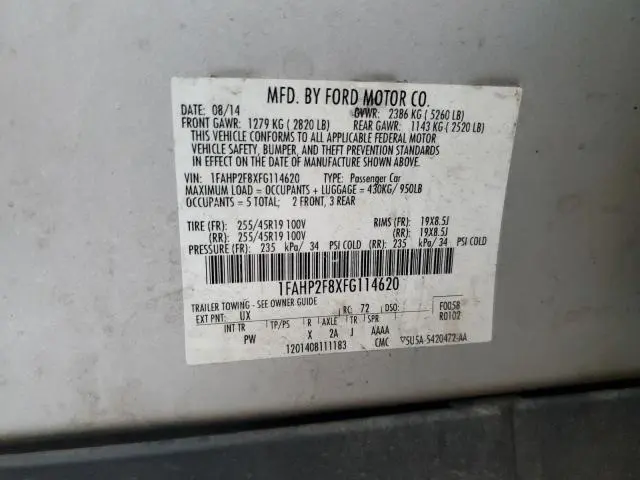 2015 FORD TAURUS LIMITED  