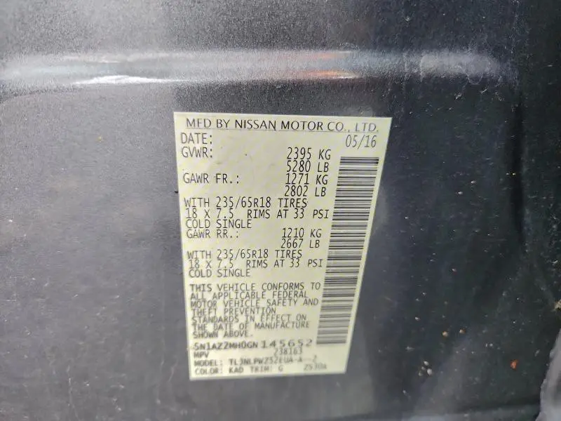 2016 NISSAN MURANO S  