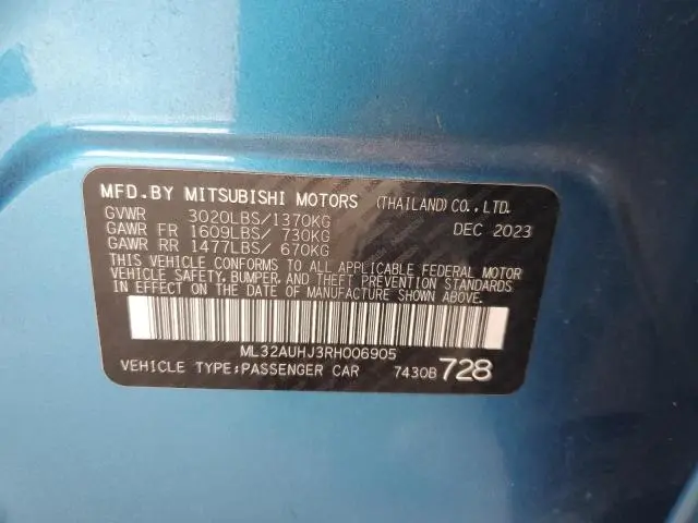 2024 MITSUBISHI MIRAGE ES  