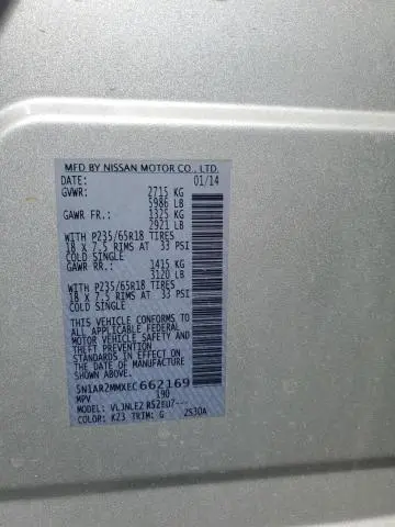 2014 NISSAN PATHFINDER S  