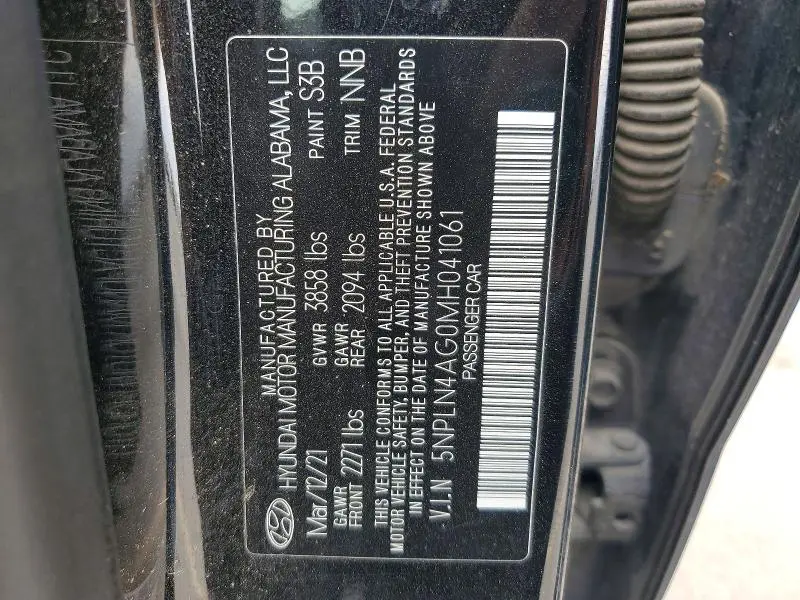 2021 HYUNDAI ELANTRA SEL  