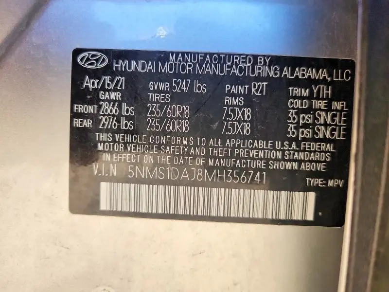 2021 HYUNDAI SANTA FE SE  