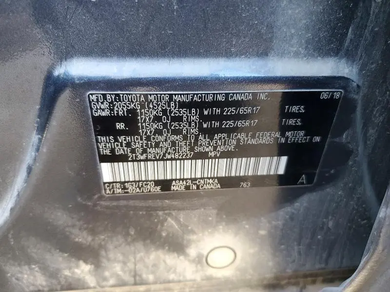 2018 TOYOTA RAV4 XLE  