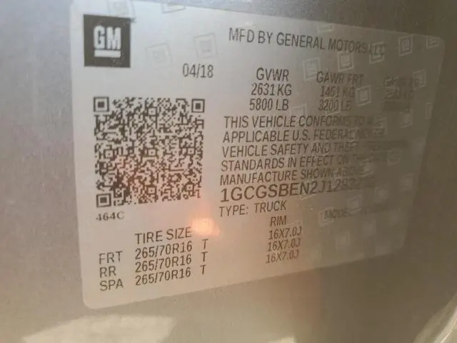 2018 CHEVROLET COLORADO   