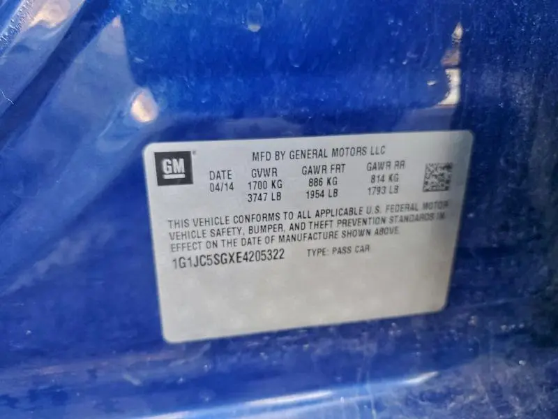 2014 CHEVROLET SONIC LT  