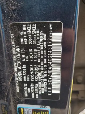 2012 HYUNDAI SANTA FE SE  