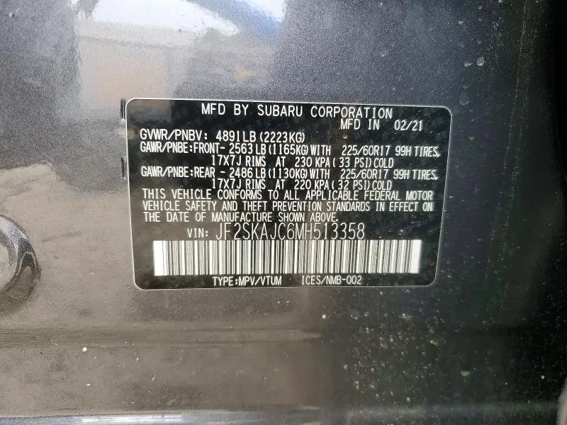 2021 SUBARU FORESTER PREMIUM  