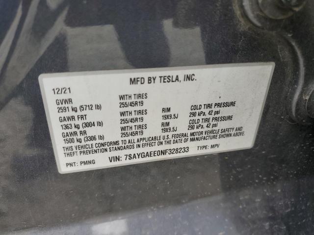 2022 TESLA MODEL Y 