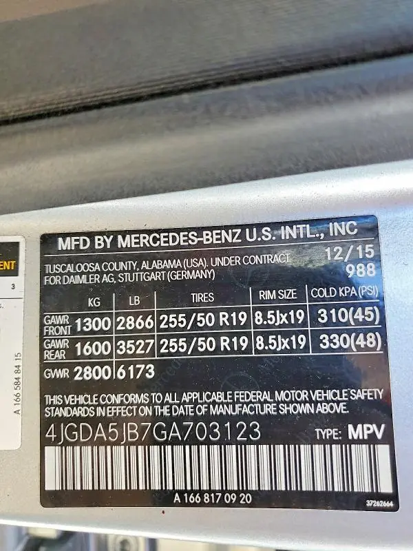 2016 MERCEDES-BENZ GLE 350  