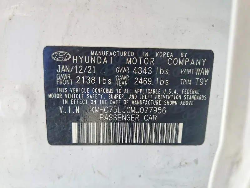 2021 HYUNDAI IONIQ SE  