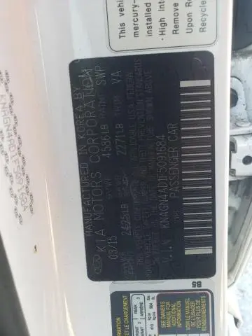 2015 KIA OPTIMA HYBRID  