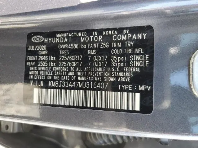 2021 HYUNDAI TUCSON LIMITED  
