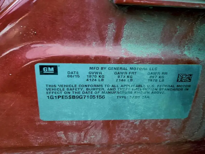 2016 CHEVROLET CRUZE LIMITED LT  