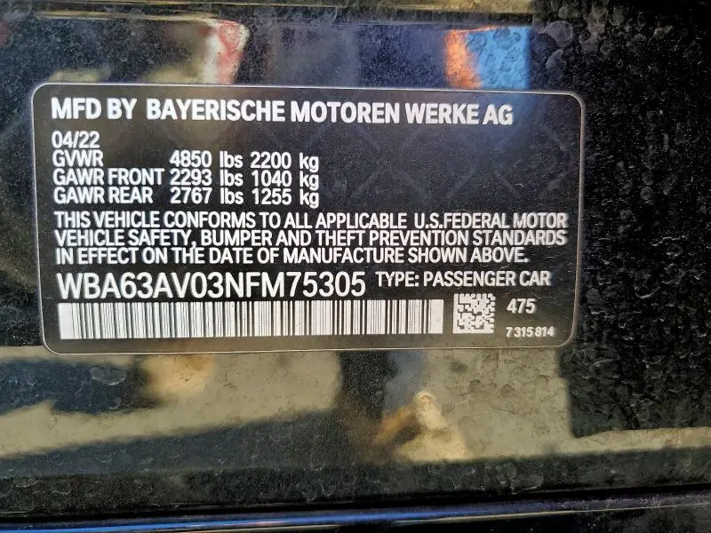 2022 BMW 430I GRAN COUPE  